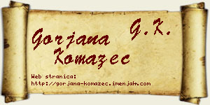 Gorjana Komazec vizit kartica